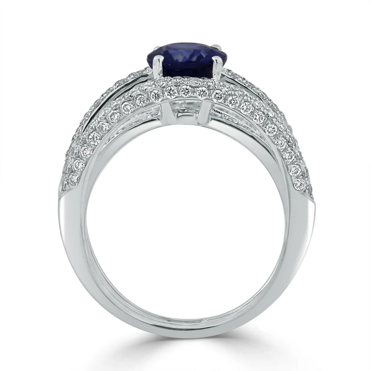 Auriya 18k Gold 2 1/2ct Oval Sapphire 4-Band Diamond Ring 9/10ct TDW sold by Zulily product image thumbnail 5