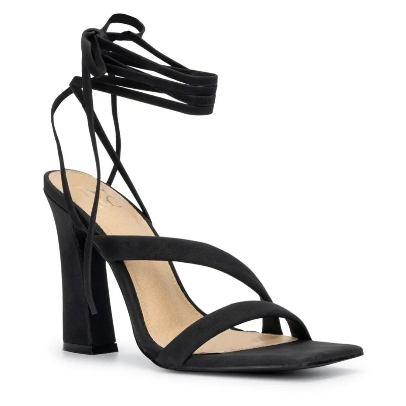 New York And Company Women's Ines Lace Up Heel Sandals Black Size 11 sold by Zulily
