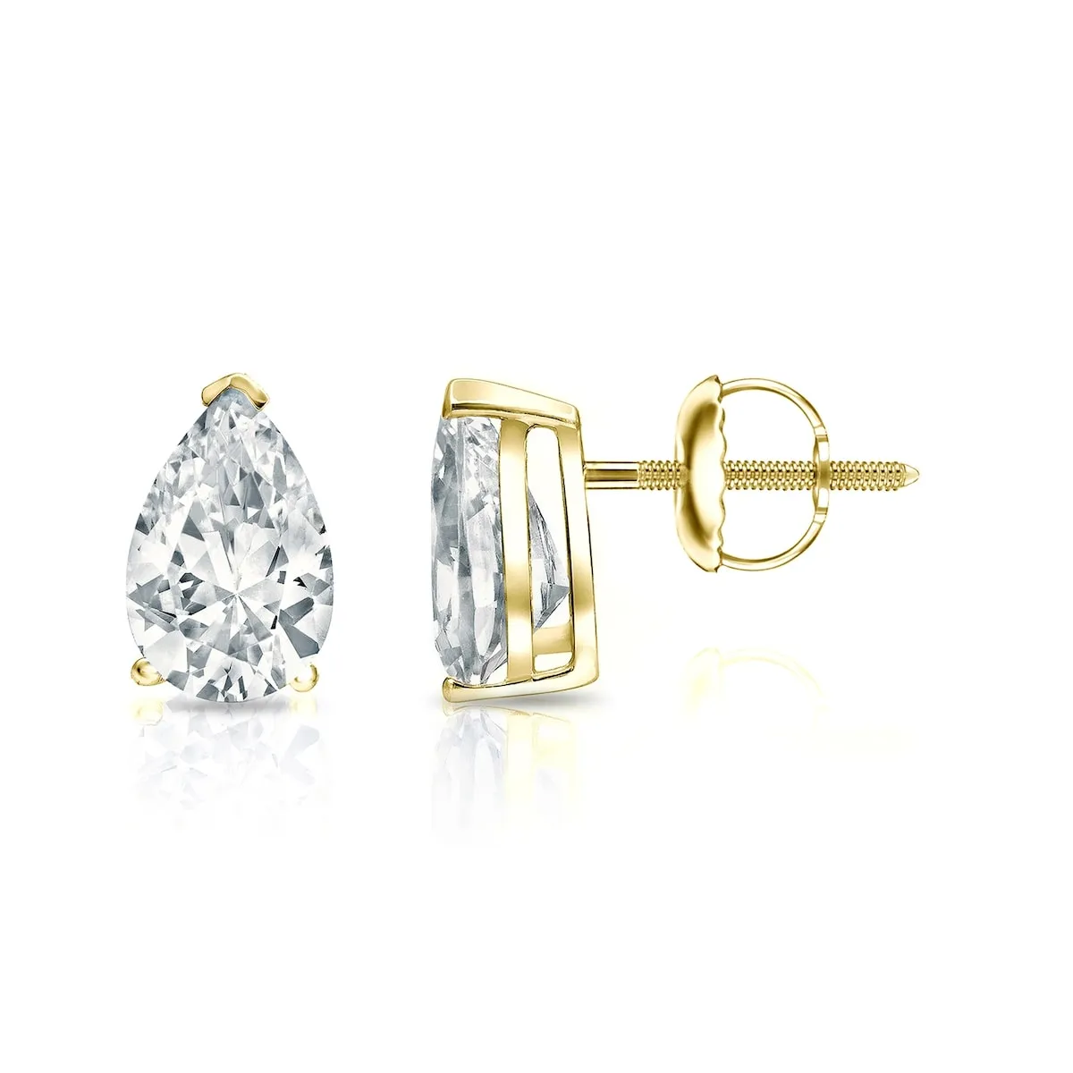 Auriya 18-karat Gold Lab Grown 1.25 carat TDW Pear Diamond Stud Earrings V-End Prong Screw-back sold by Zulily product image thumbnail 5