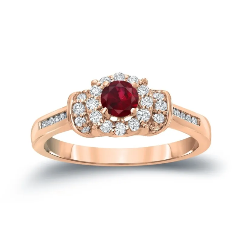 14k Gold 1/4ct Ruby and 1/4ct TDW Diamond & Gem Engagement Ring by Auriya sold by Zulily