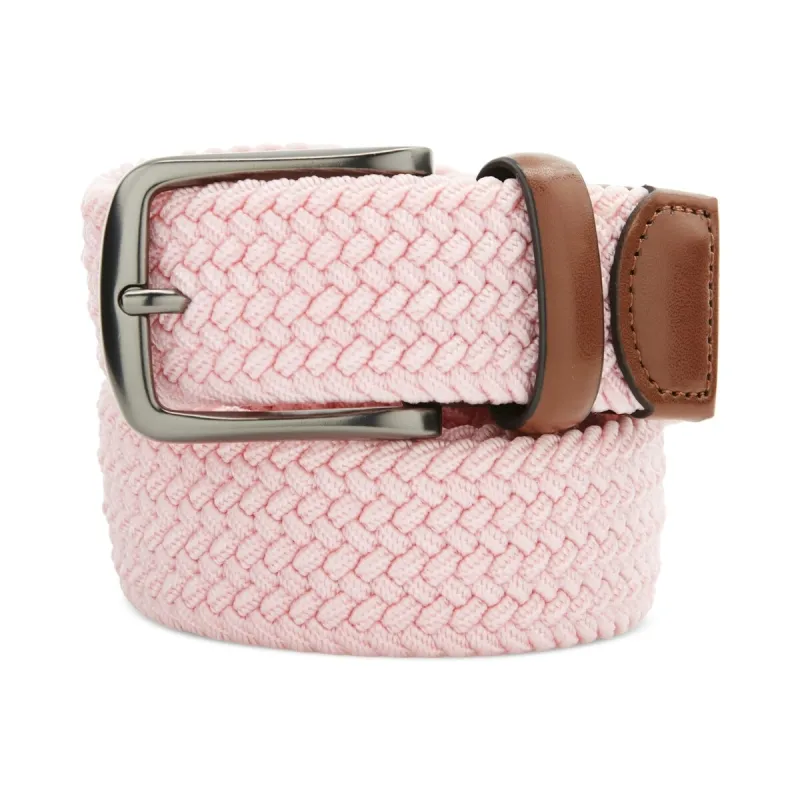 Perry Ellis Portfolio Men's Webbed Leather Trim Belt Pink Size Regular sold by Zulily