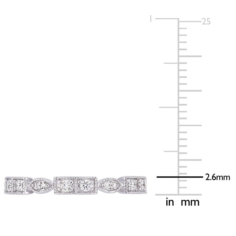 Miadora 10k White Gold 1/3ct TDW Diamond Stackable Eternity Band sold by Zulily product image thumbnail 3