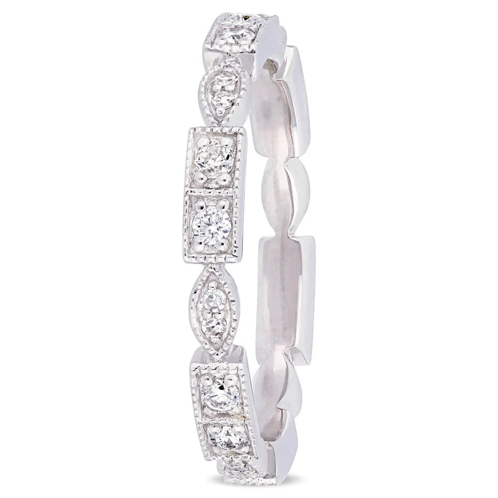 Miadora 10k White Gold 1/3ct TDW Diamond Stackable Eternity Band sold by Zulily product image thumbnail 2