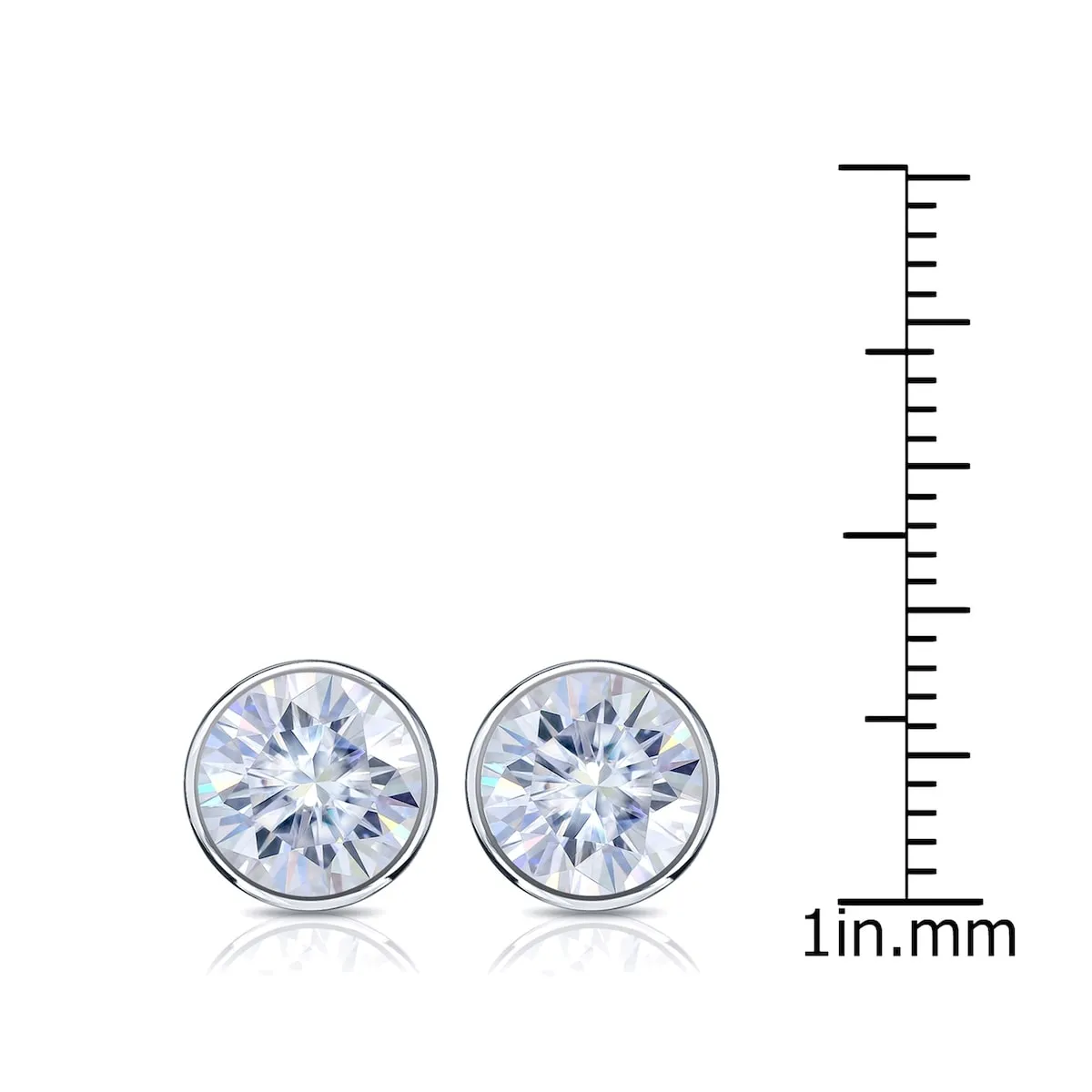 Auriya Platinum 3 1/2ctw Bezel-set Round Moissanite Stud Earrings - 7.8 mm sold by Zulily product image thumbnail 4