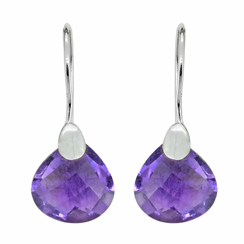 Amethyst Silver Teardrop Earring sold by Zulily