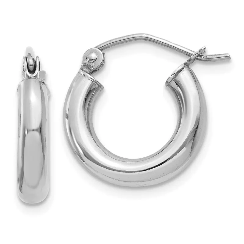 Curata 10k White Gold 15x3mm Polished Classic Tube Hoop Earrings sold by Zulily