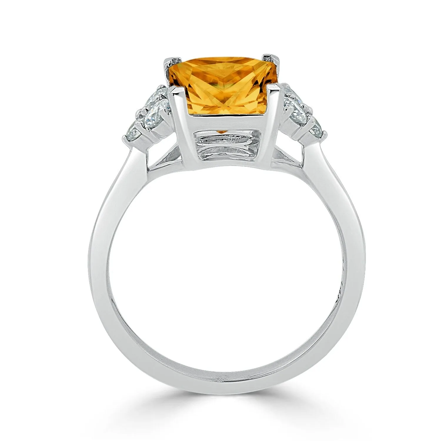 Auriya 3 1/10ct Princess-cut Citrine and Diamond Engagement Ring 1/3ctw 14k Gold sold by Zulily product image thumbnail 5