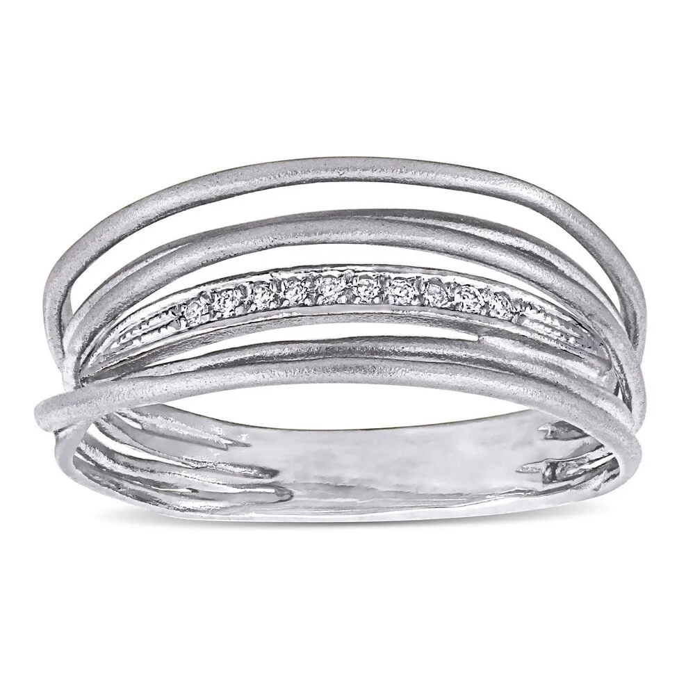 Miadora 14k White Gold Diamond Accent Abstract Coil Eternity Band Ring sold by Zulily product image thumbnail 2