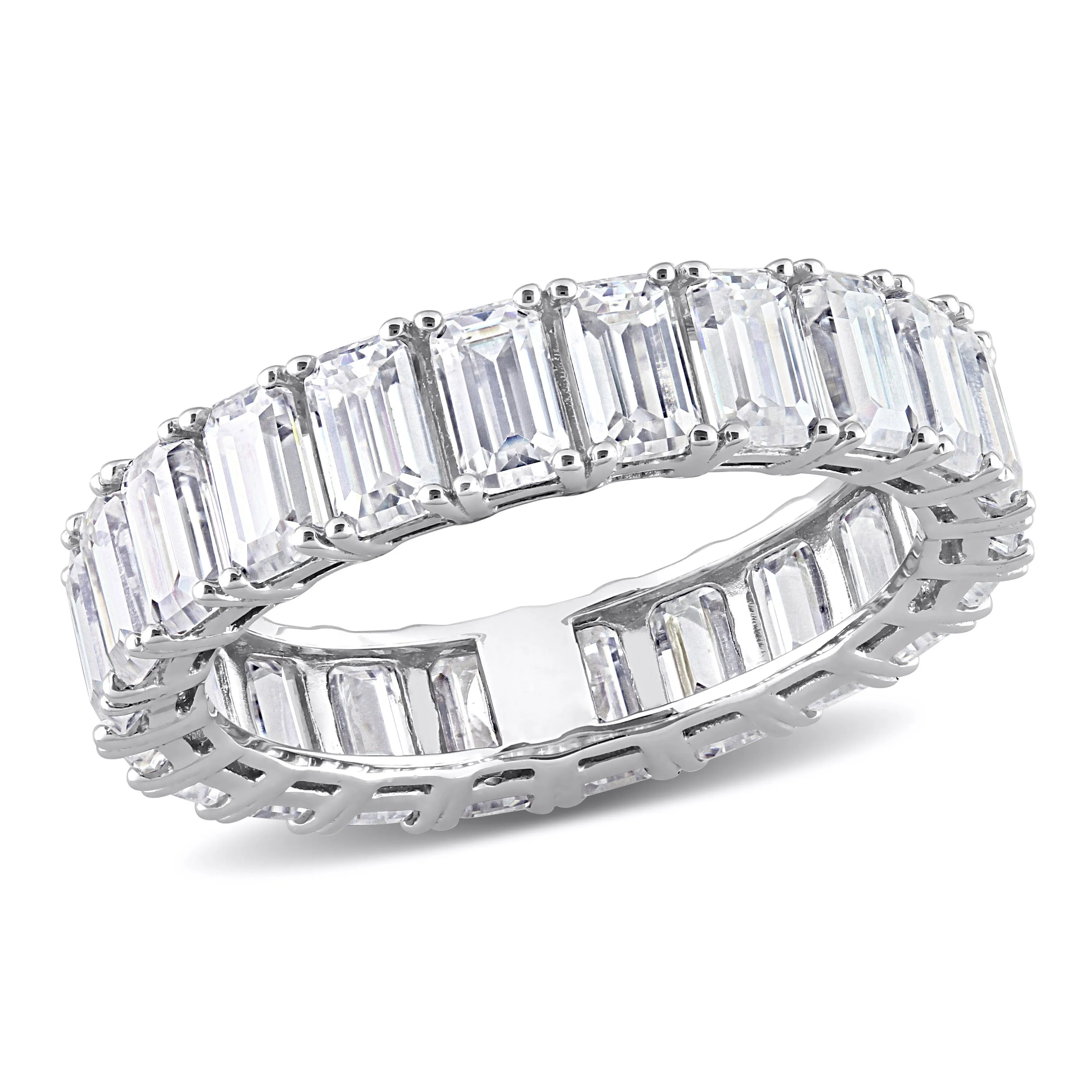 Miadora 6 3/5ct DEW Emerald Cut Created Moissanite Eternity Ring in 14k White Gold sold by Zulily