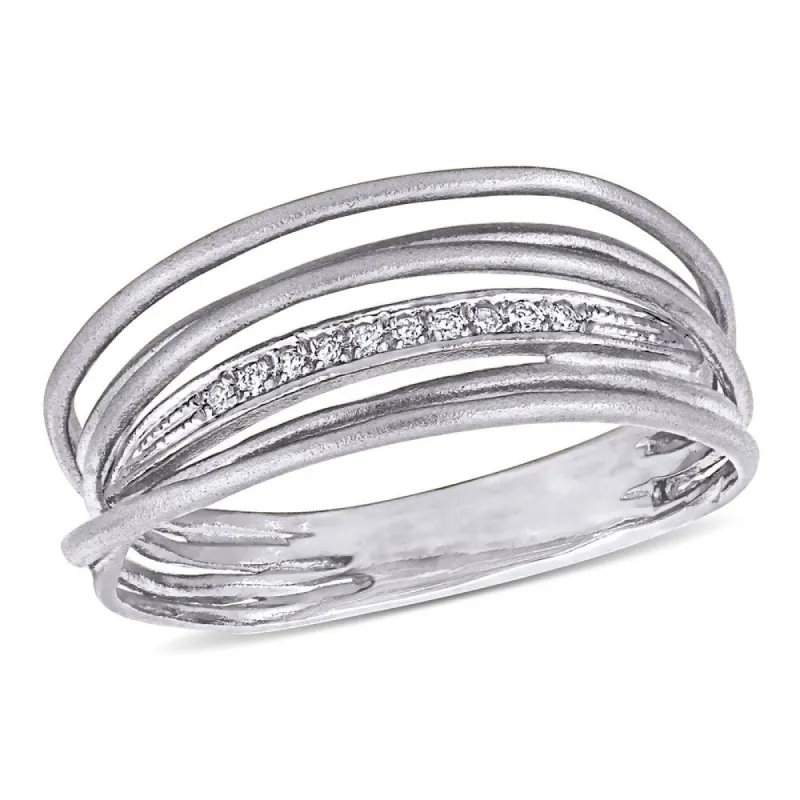 Miadora 14k White Gold Diamond Accent Abstract Coil Eternity Band Ring sold by Zulily
