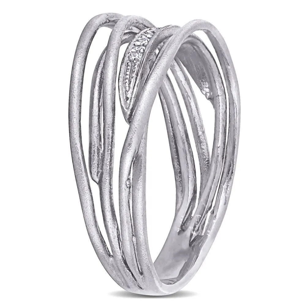 Miadora 14k White Gold Diamond Accent Abstract Coil Eternity Band Ring sold by Zulily product image thumbnail 3