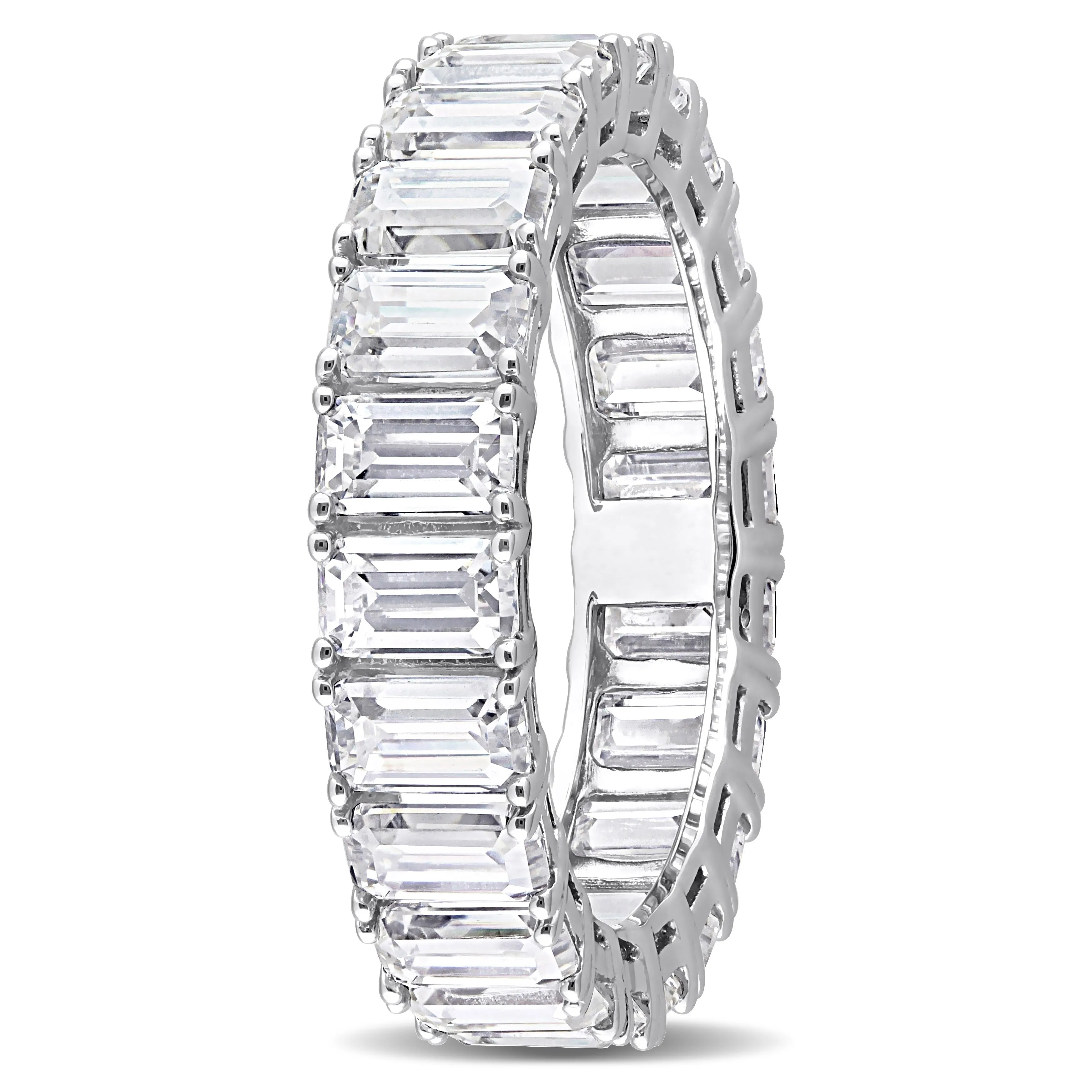 Miadora 6 3/5ct DEW Emerald Cut Created Moissanite Eternity Ring in 14k White Gold sold by Zulily product image thumbnail 2