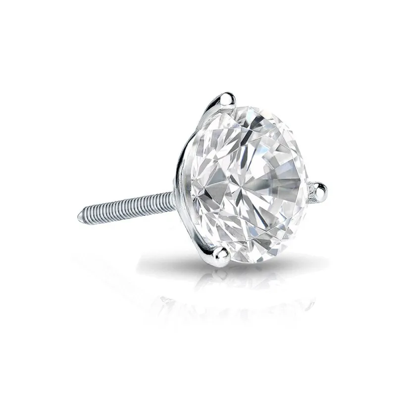 Auriya 1ctw 3-Prong Martini Round Diamond SINGLE STUD (1) Earring 14k Gold sold by Zulily