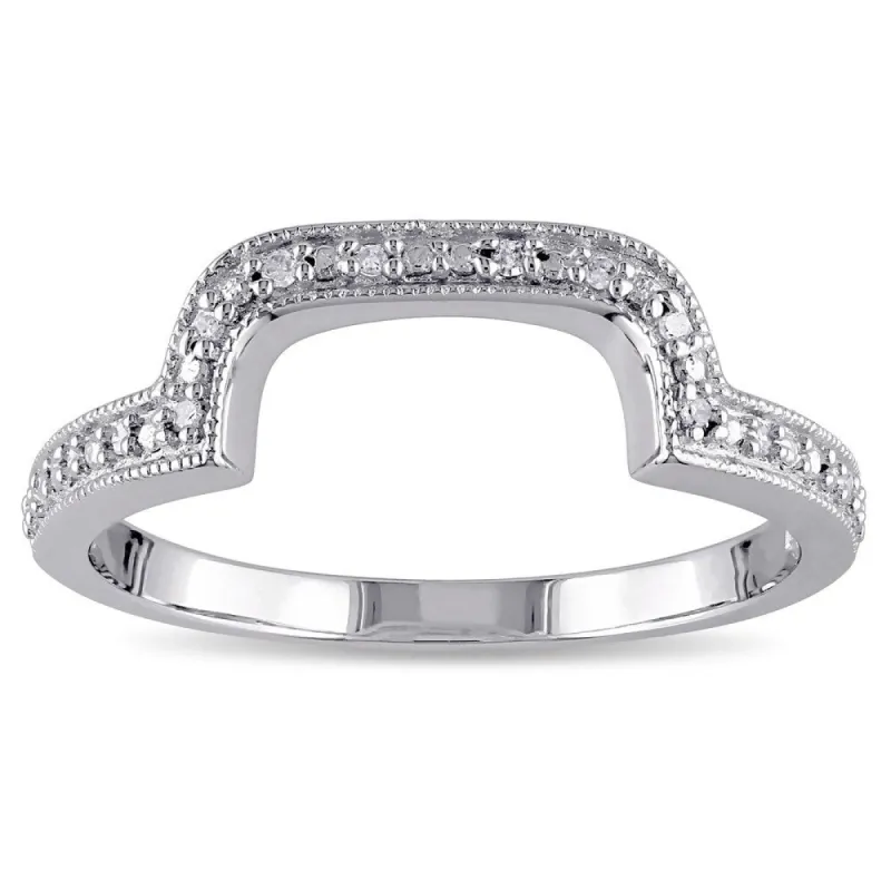 Miadora Sterling Silver Diamond Accent Contour Wedding Band Ring sold by Zulily