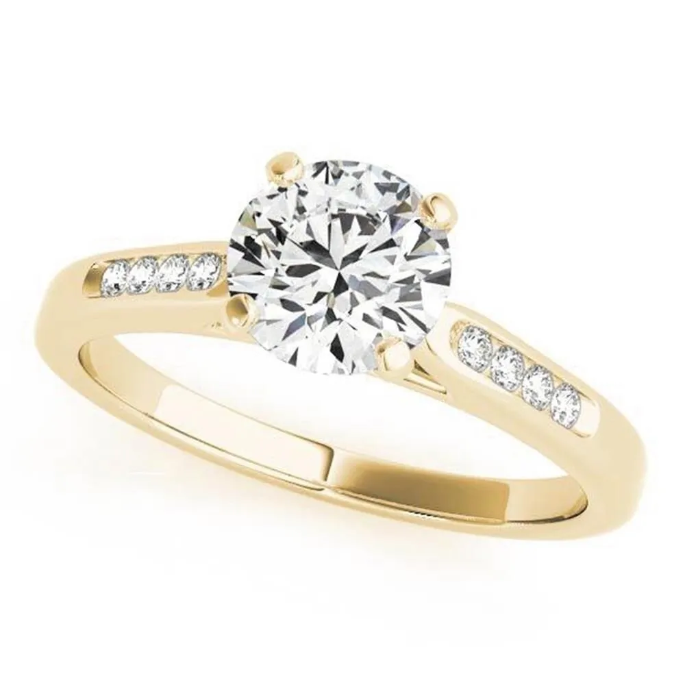 Auriya 14k Gold Classic 1/2ct Round Moissanite and Diamond Engagement Ring 1/10ctw sold by Zulily product image thumbnail 3