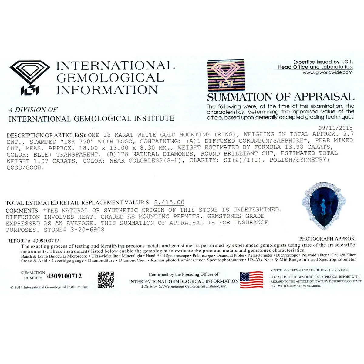 Auriya 18k Gold 14ct Pear-cut Blue Sapphire and Diamond Engagement Ring 1.07ct TDW sold by Zulily product image thumbnail 3