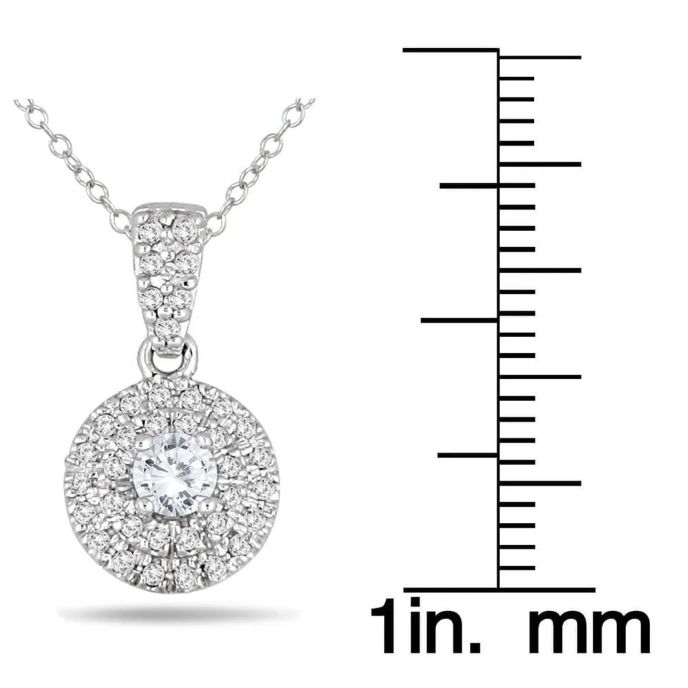 1/2 Carat TW Halo Diamond Pendant in 10K White Gold sold by Zulily product image thumbnail 2