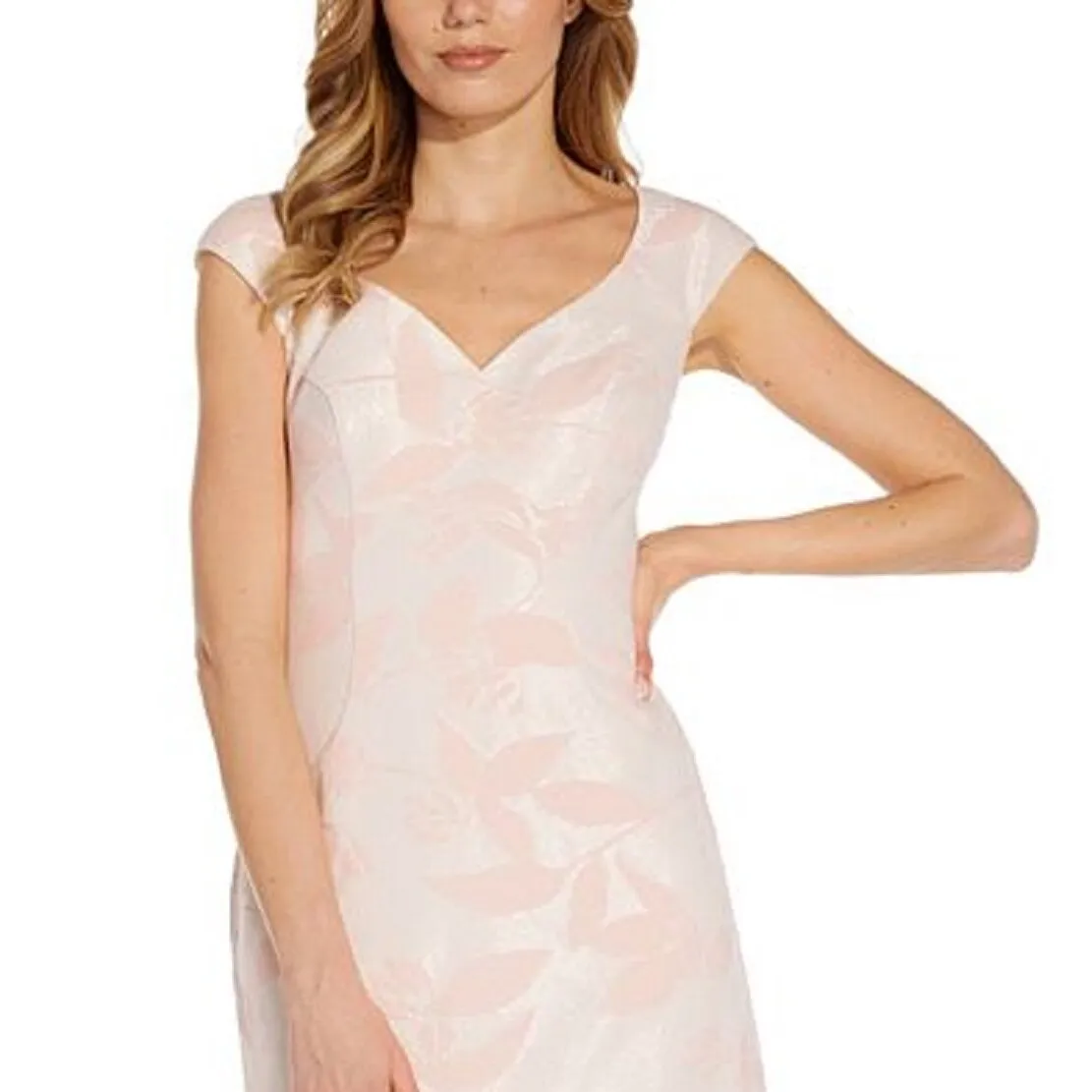 Adrianna Papell Women's Metallic Floral Sheath Dress Pink Size 6 sold by Zulily product image thumbnail 3