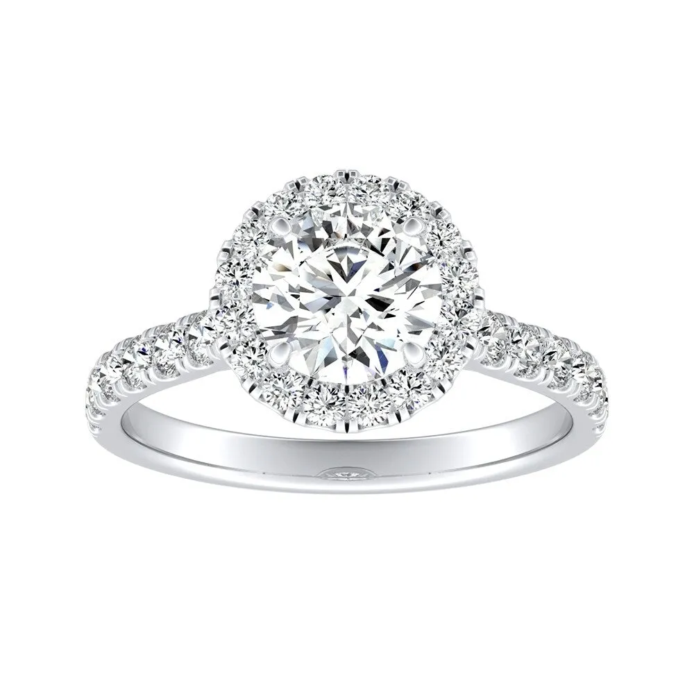 Auriya 14k Gold 1/2ct Moissanite Halo Diamond Engagement Ring 5/8ctw sold by Zulily