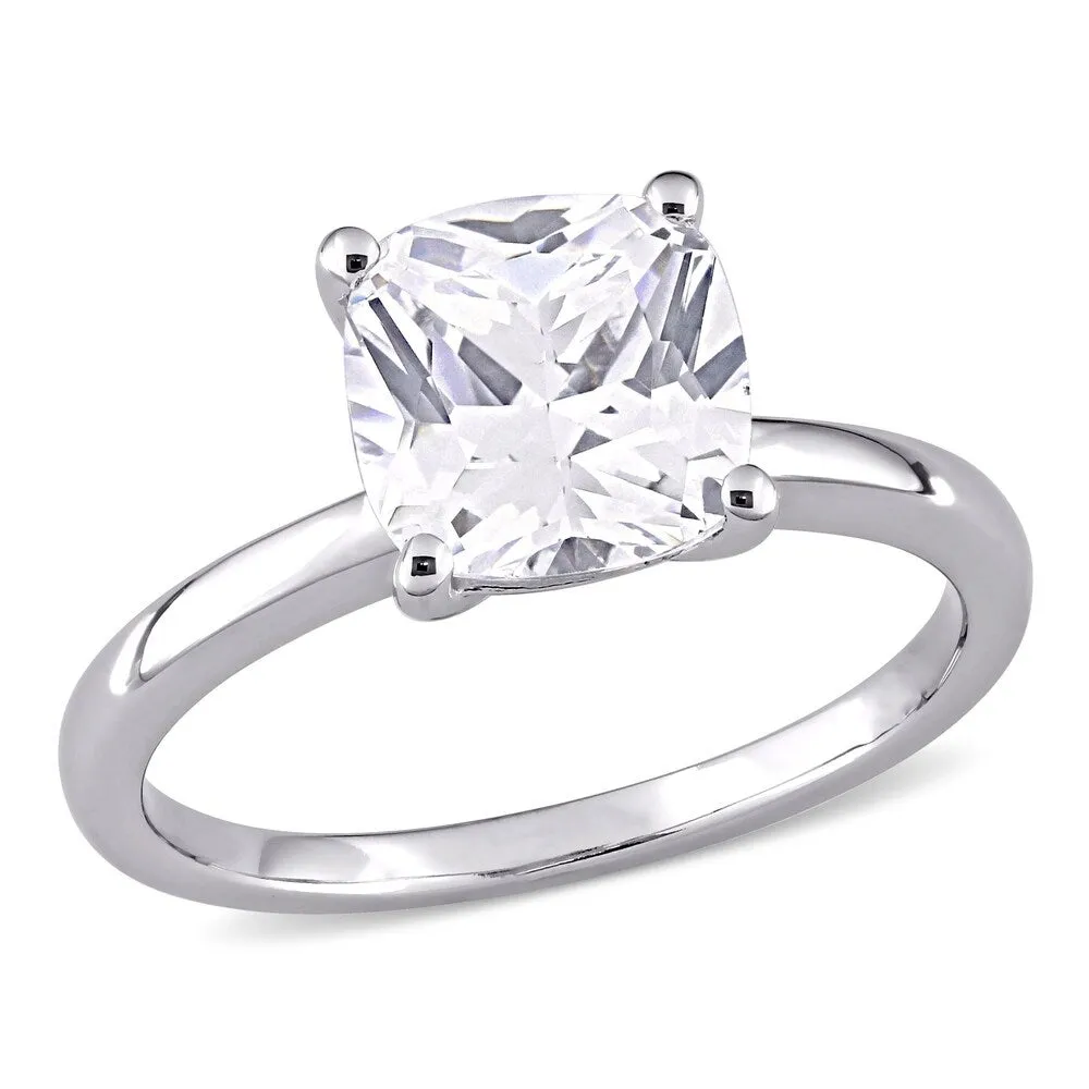 Miadora 10k White Gold cushion-cut Created White Sapphire Solitaire Engagement Ring sold by Zulily