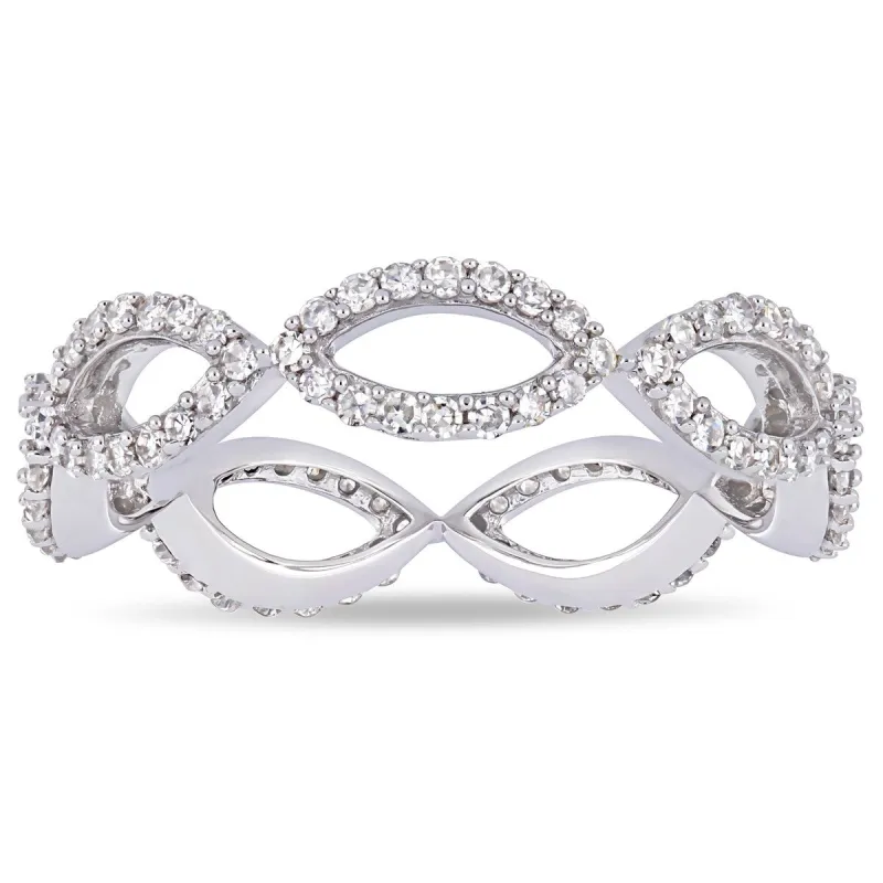 Miadora 14k White Gold 3/5ct TDW Diamond Infinity Anniversary Band sold by Zulily