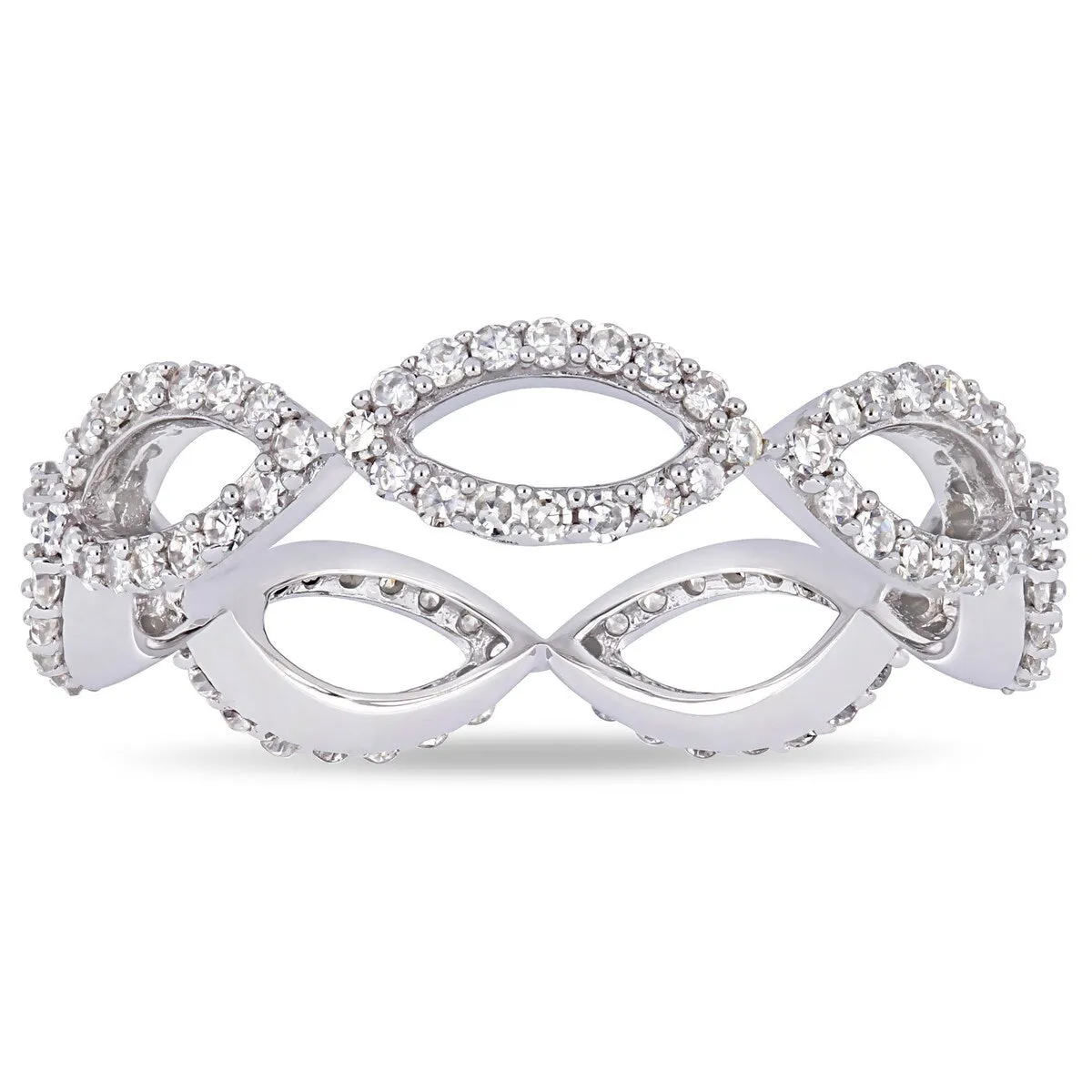 Miadora 14k White Gold 3/5ct TDW Diamond Infinity Anniversary Band sold by Zulily