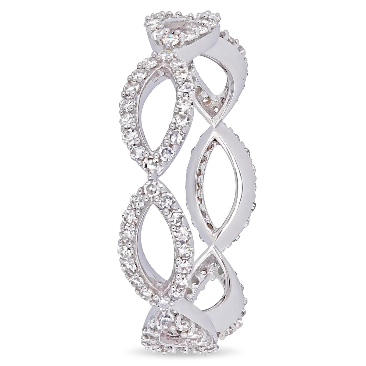 Miadora 14k White Gold 3/5ct TDW Diamond Infinity Anniversary Band sold by Zulily product image thumbnail 2