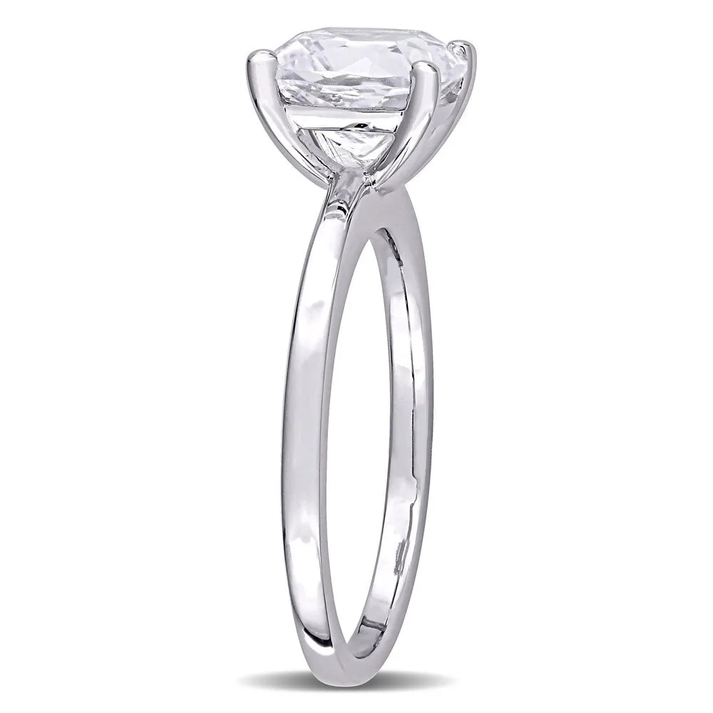 Miadora 10k White Gold cushion-cut Created White Sapphire Solitaire Engagement Ring sold by Zulily product image thumbnail 3