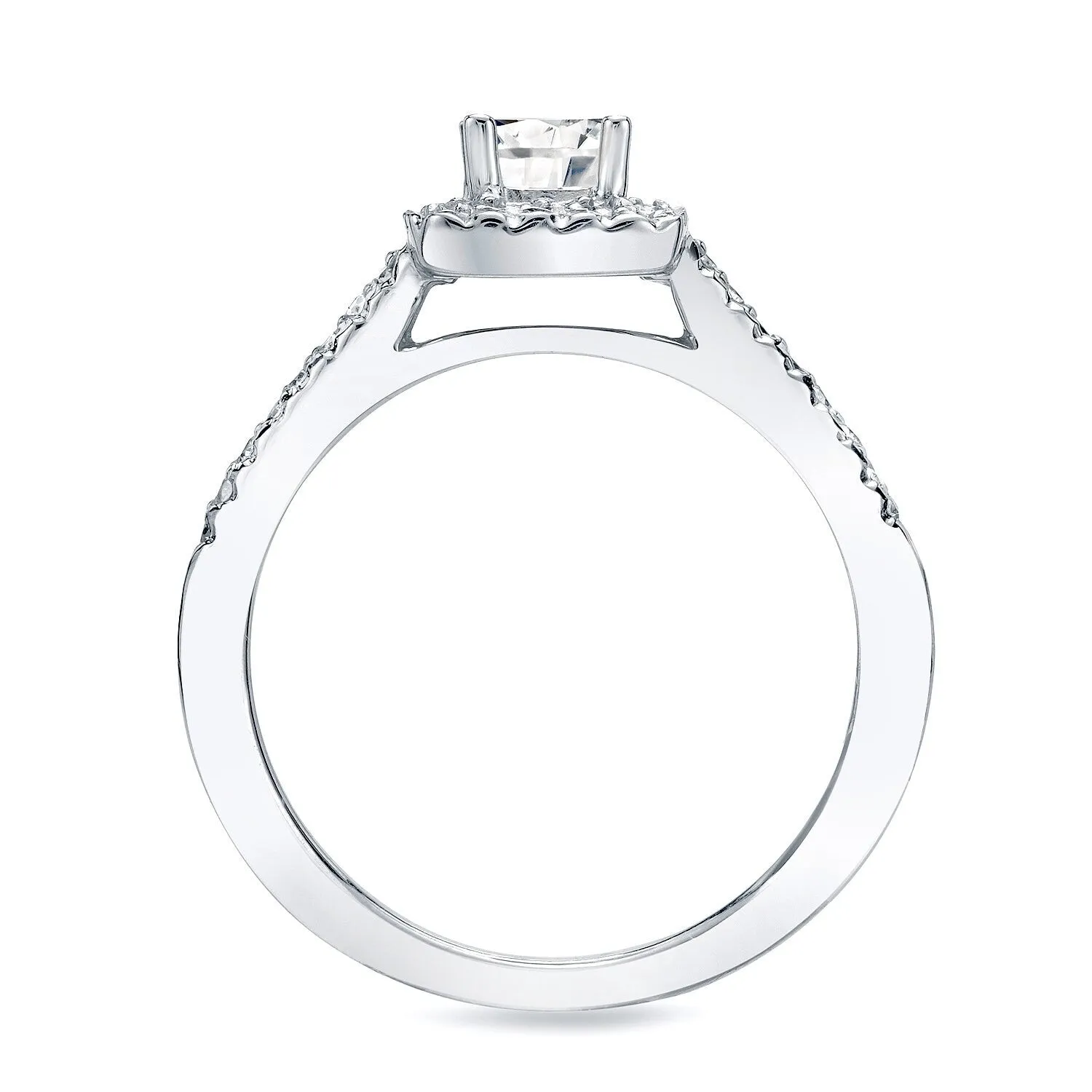 Auriya 14k Gold 3/4ctw Princess-cut Diamond Halo Engagement Ring Set sold by Zulily product image thumbnail 4