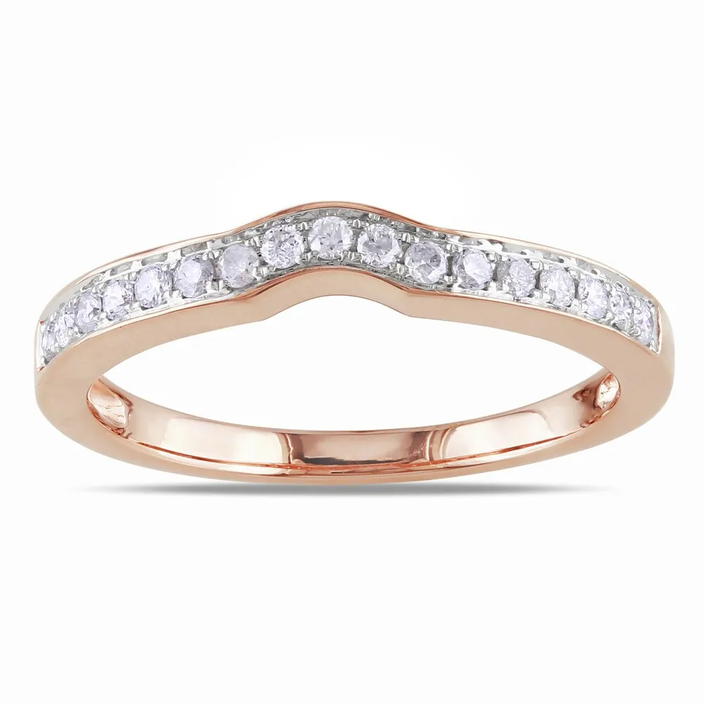 Miadora 14k Rose Gold 1/4ct TDW Diamond Wedding Band (G-H, I1-I2) sold by Zulily