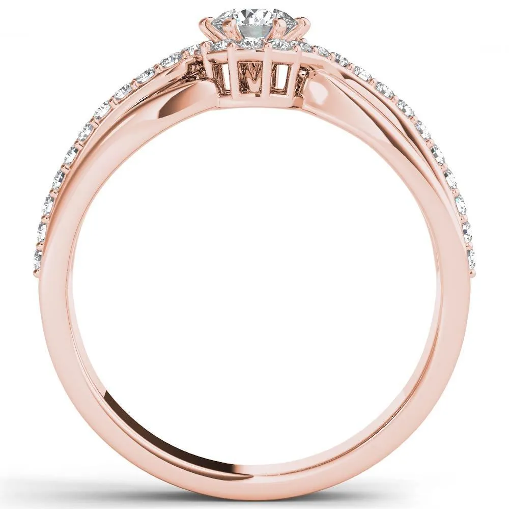 De Couer IGI Certified 10k Rose Gold 1/2ct TDW Diamond Classic Bypass Engagement Ring sold by Zulily product image thumbnail 3