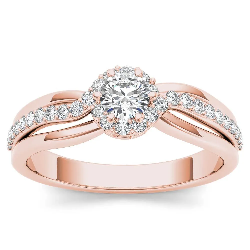 De Couer IGI Certified 10k Rose Gold 1/2ct TDW Diamond Classic Bypass Engagement Ring sold by Zulily