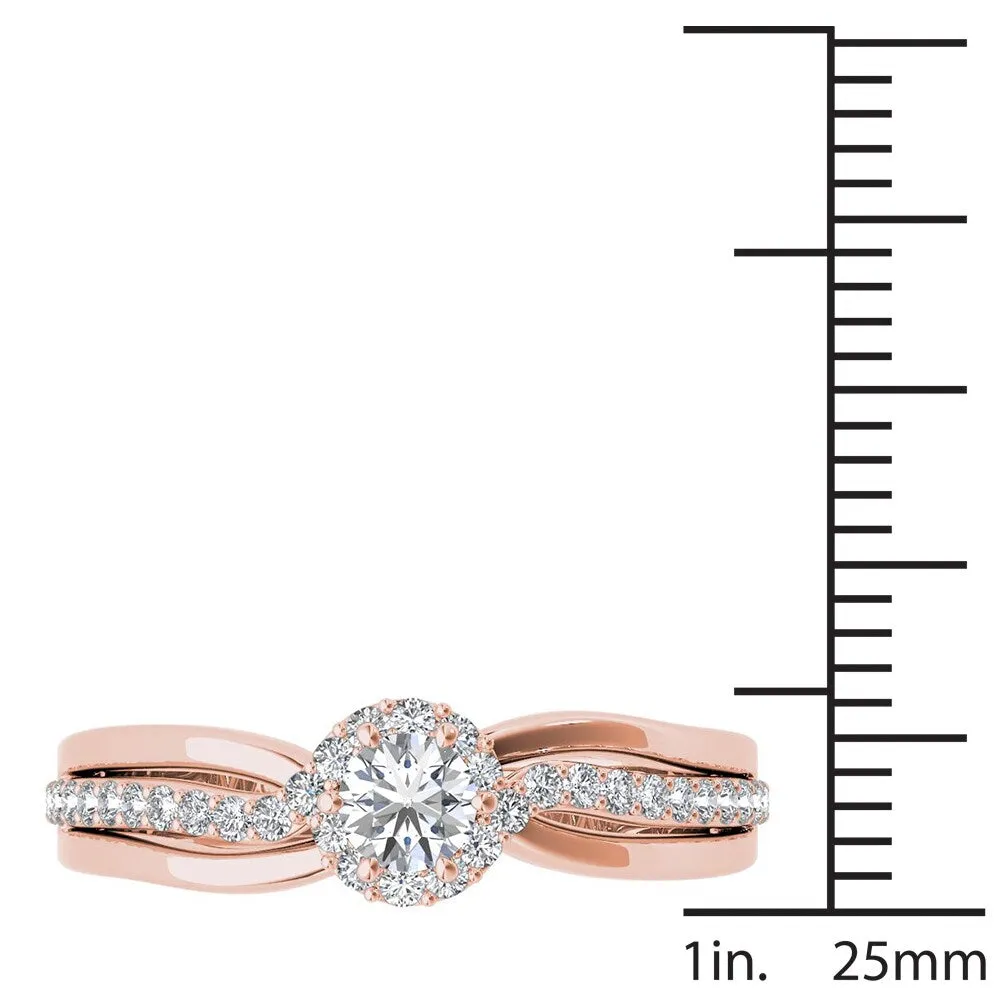 De Couer IGI Certified 10k Rose Gold 1/2ct TDW Diamond Classic Bypass Engagement Ring sold by Zulily product image thumbnail 4