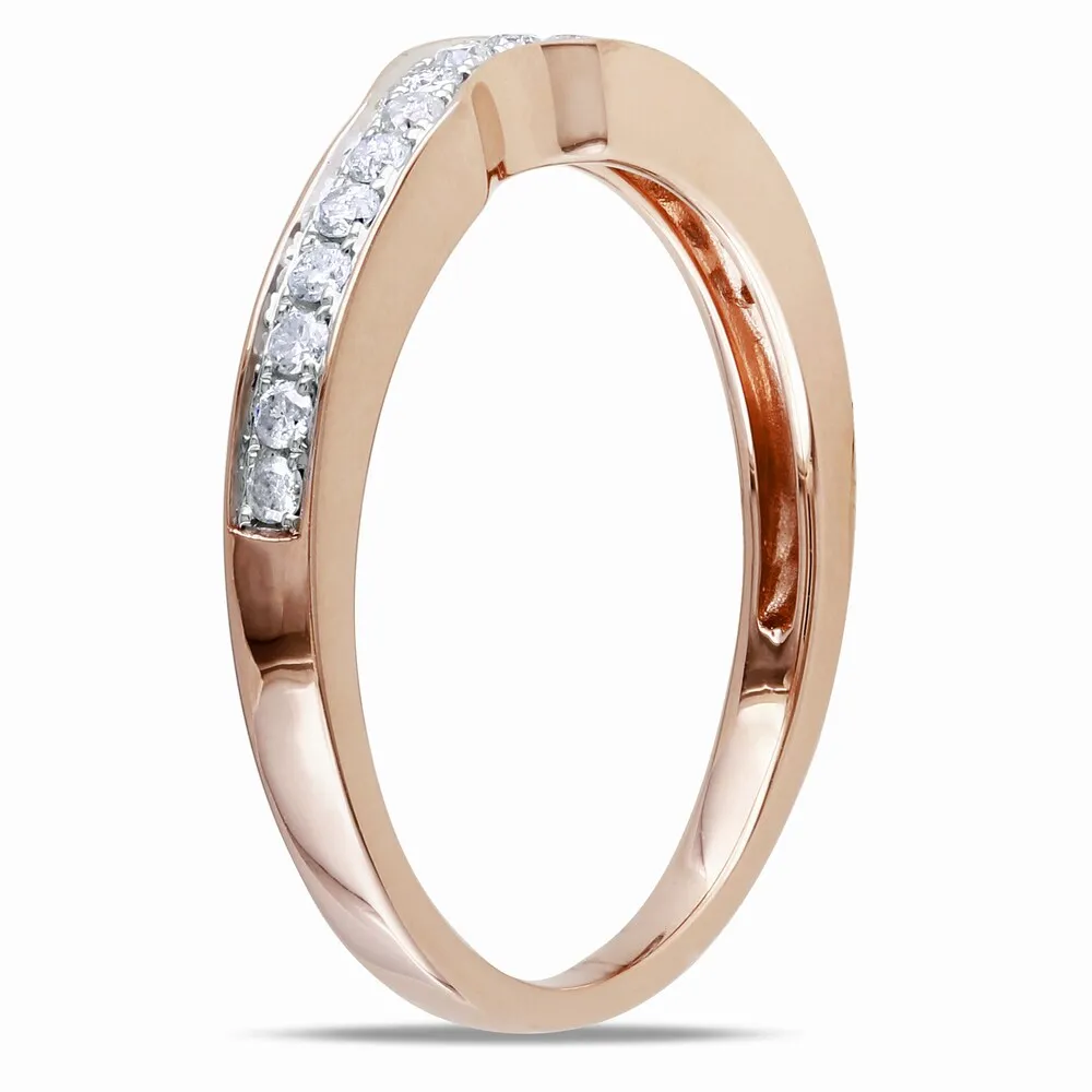 Miadora 14k Rose Gold 1/4ct TDW Diamond Wedding Band (G-H, I1-I2) sold by Zulily product image thumbnail 2