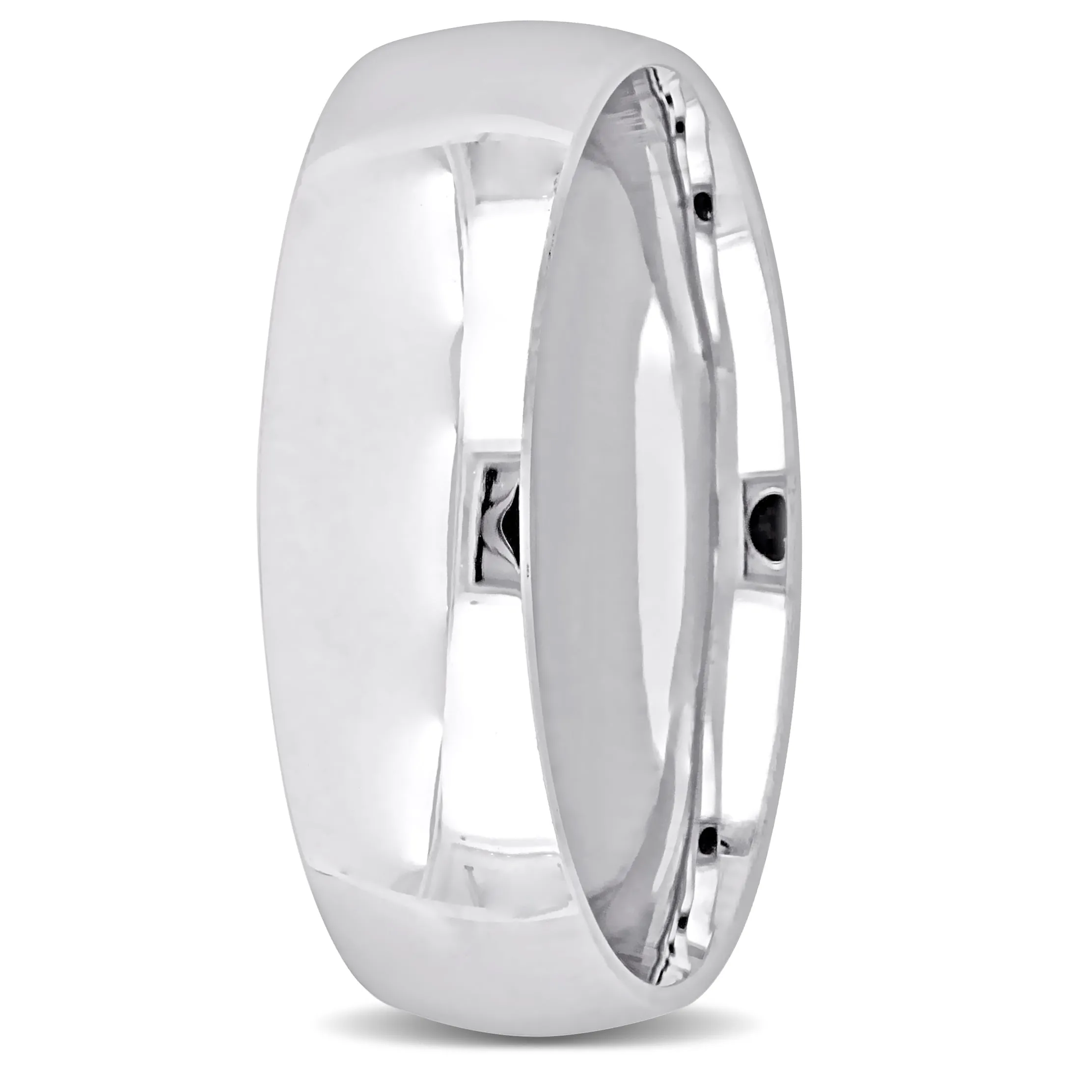 Miadora Mens 6 mm Polished Finish Wedding Band in 14k White Gold sold by Zulily product image thumbnail 2