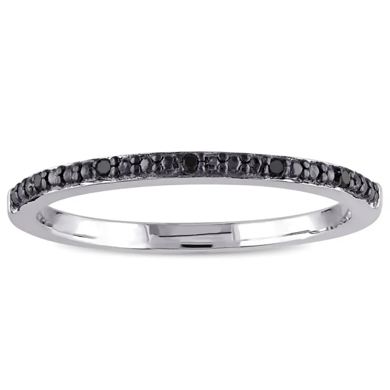 Miadora Sterling Silver Black Diamond Accent Wedding Band sold by Zulily