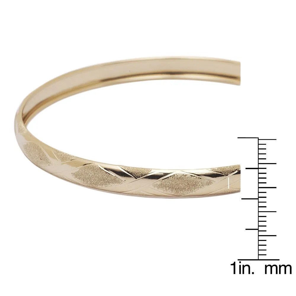 Curata 10k Yellow Gold 6mm Textured Hinged Bangle Bracelet sold by Zulily product image thumbnail 3