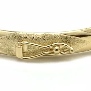Curata 10k Yellow Gold 6mm Textured Hinged Bangle Bracelet sold by Zulily product image thumbnail 2