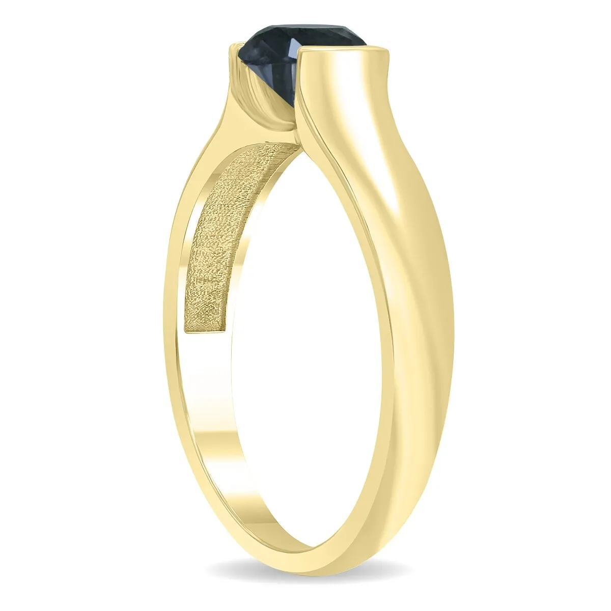 1 Carat Half Bezel Black Diamond Solitaire Ring in 10K Yellow Gold sold by Zulily product image thumbnail 3