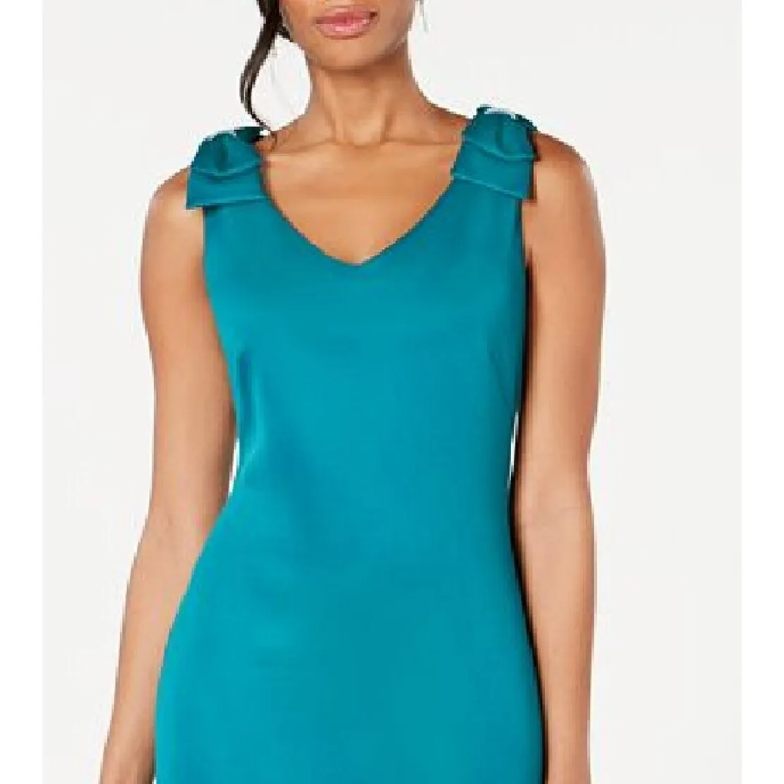 Connected Women's Rhinestone Bow Scuba Sheath Dress Blue Size 16 sold by Zulily product image thumbnail 2