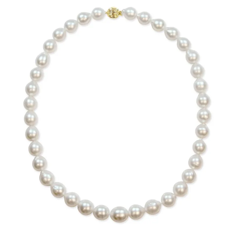 Miadora Signature Collection 14k Yellow Gold South Sea Pearl Graduated Strand Necklace (9-11 mm) - White sold by Zulily