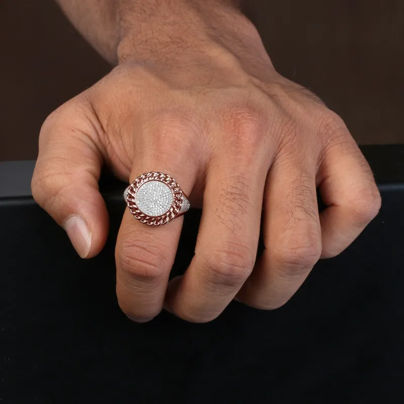 1/3ct TDW Diamond Cuban Link Mens Ring in 10k Gold by De Couer sold by Zulily