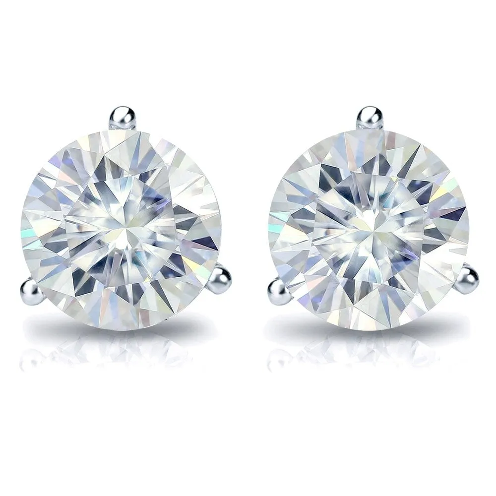 Auriya 7ctw Round Moissanite Stud Earrings 18k Gold Martini-set sold by Zulily product image thumbnail 3