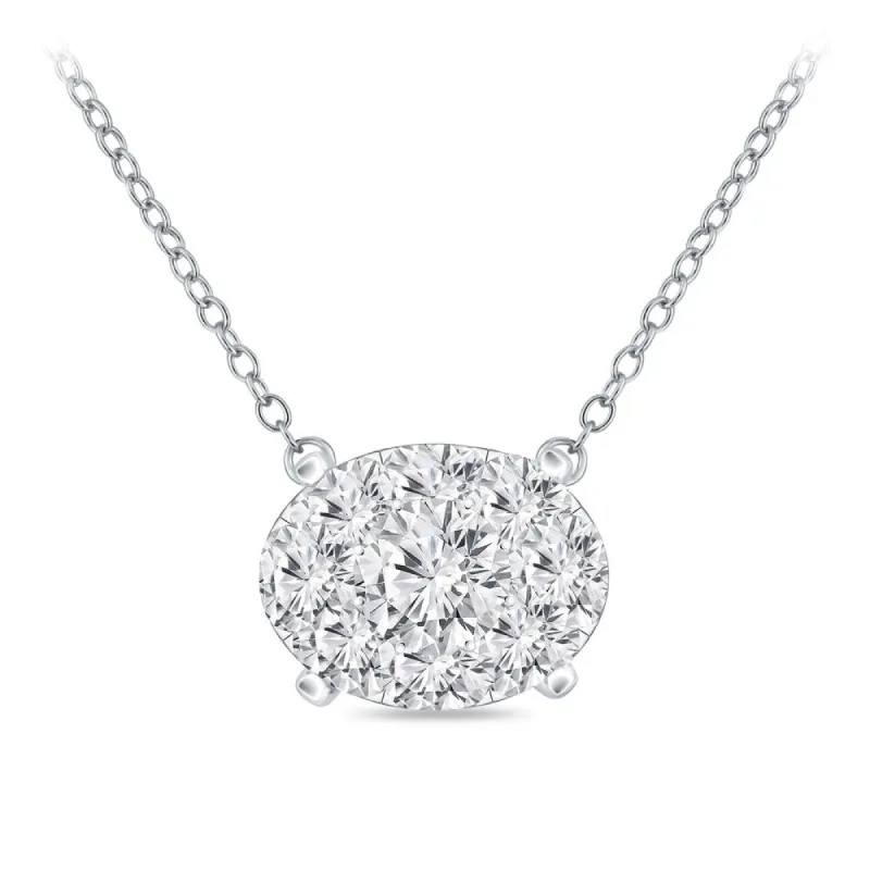 14k Gold Oval Shaped 3/8ct TDW Pave Diamond Necklace by Auriya (H-I, I1-I2) sold by Zulily