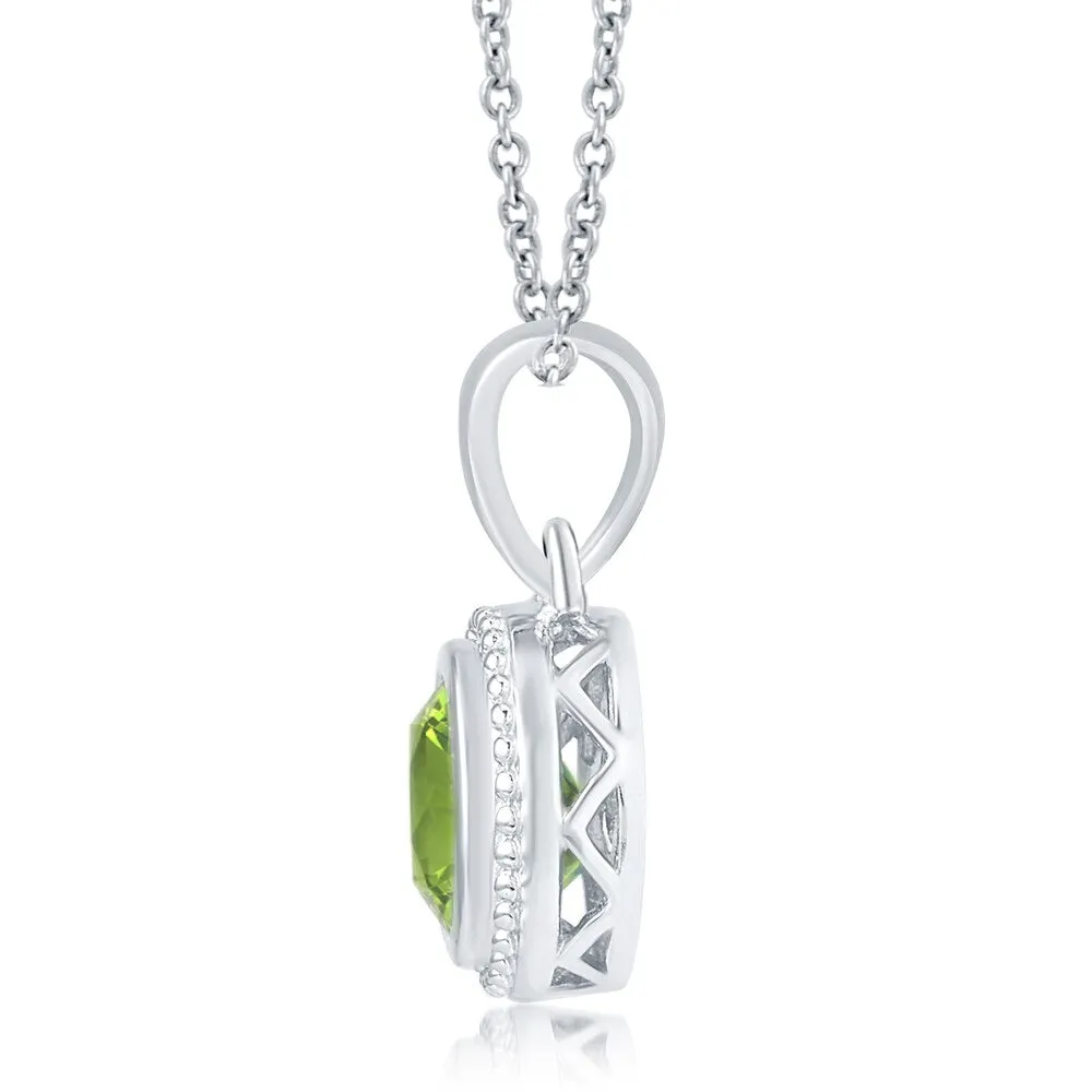 Sterling Silver Round Choice of Gemstone Solitaire Pendant Necklace sold by Zulily product image thumbnail 3