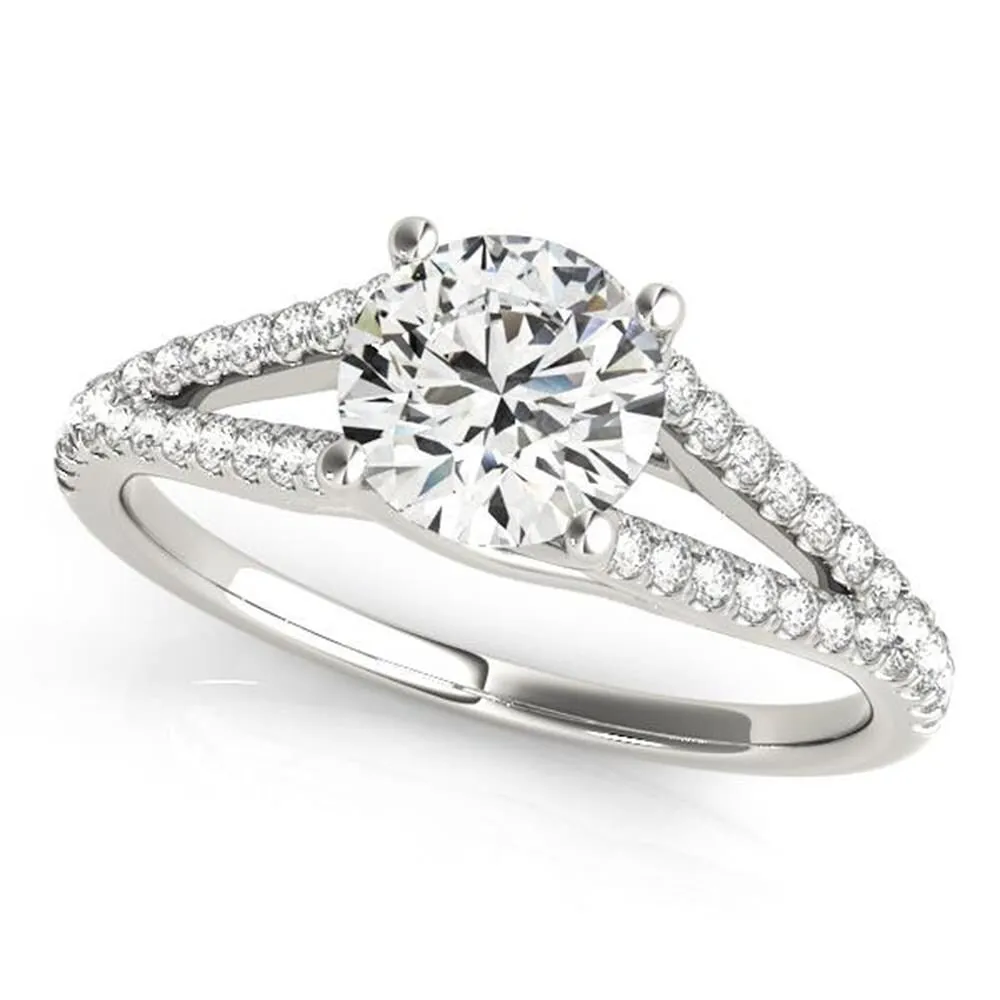 Auriya 14k Gold 1/2ctw Round Moissanite and Diamond Engagement Ring 1/5ct TDW sold by Zulily