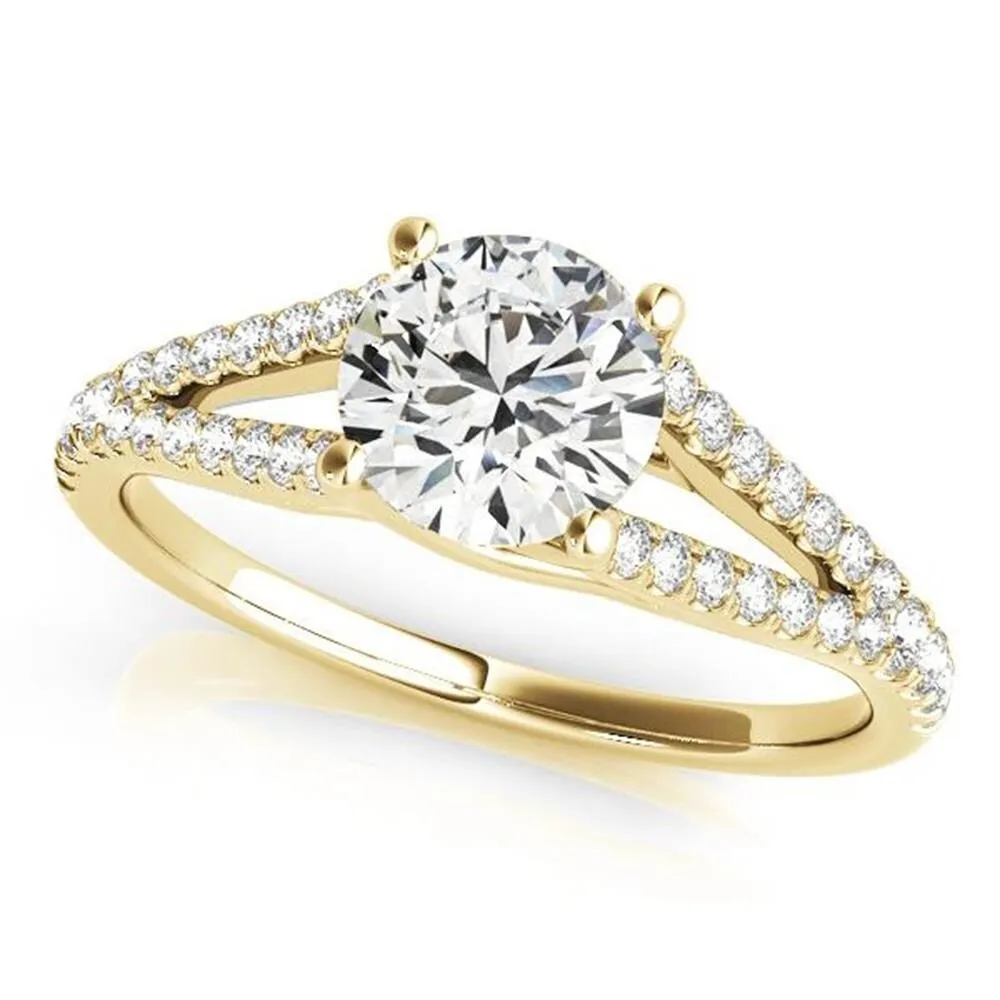 Auriya 14k Gold 1/2ctw Round Moissanite and Diamond Engagement Ring 1/5ct TDW sold by Zulily product image thumbnail 2