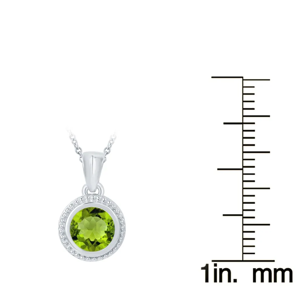 Sterling Silver Round Choice of Gemstone Solitaire Pendant Necklace sold by Zulily product image thumbnail 5