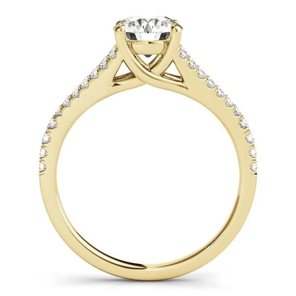 Auriya 14k Gold 1/2ctw Round Moissanite and Diamond Engagement Ring 1/5ct TDW sold by Zulily product image thumbnail 5