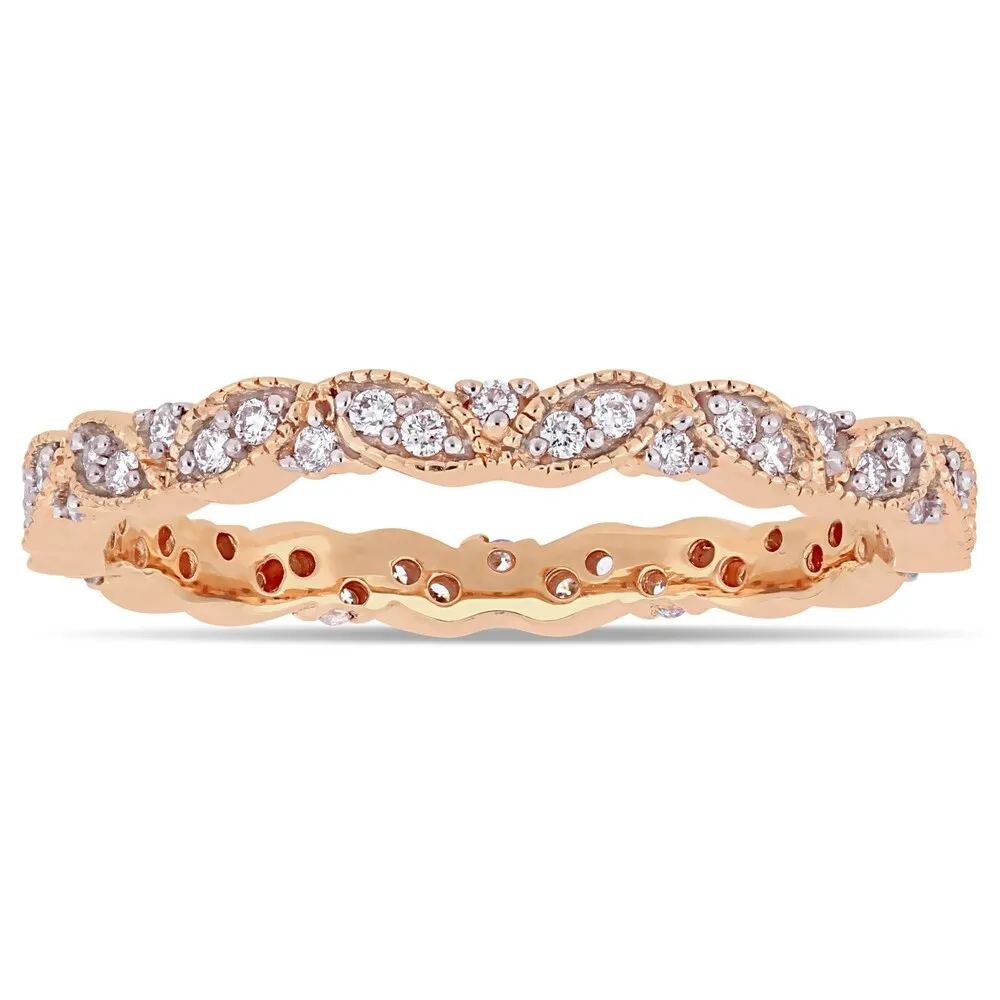 Miadora 14k Rose Gold 1/4ct TDW Diamond Marquise-Shape Eternity Band sold by Zulily product image thumbnail 3
